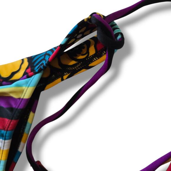 Rio de Sol Women's Colorful Bandeau Bikini Set Size Large - Picture 7 of 11